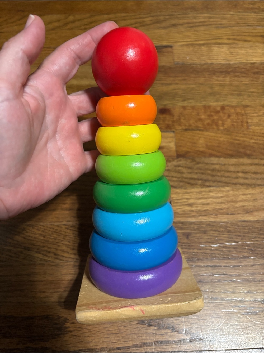Melissa & Doug wooden rainbow stacking toy
